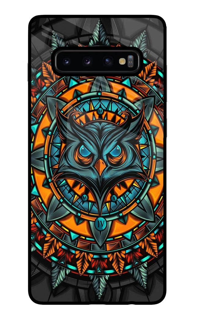Angry Owl Art Samsung S10 Plus Glass Case Back Cover by Casekaro