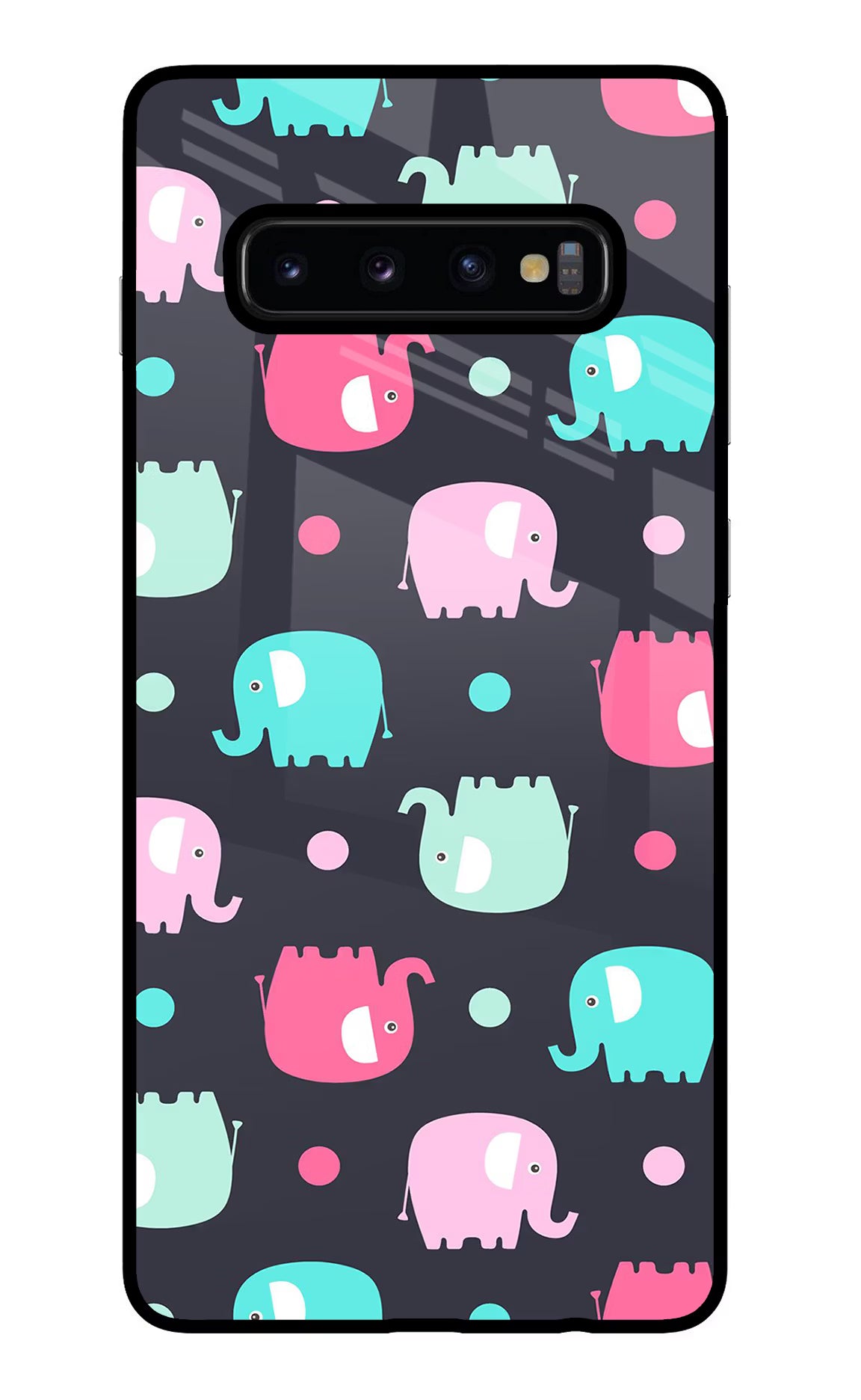 Elephants Samsung S10 Plus Glass Case Back Cover by Casekaro