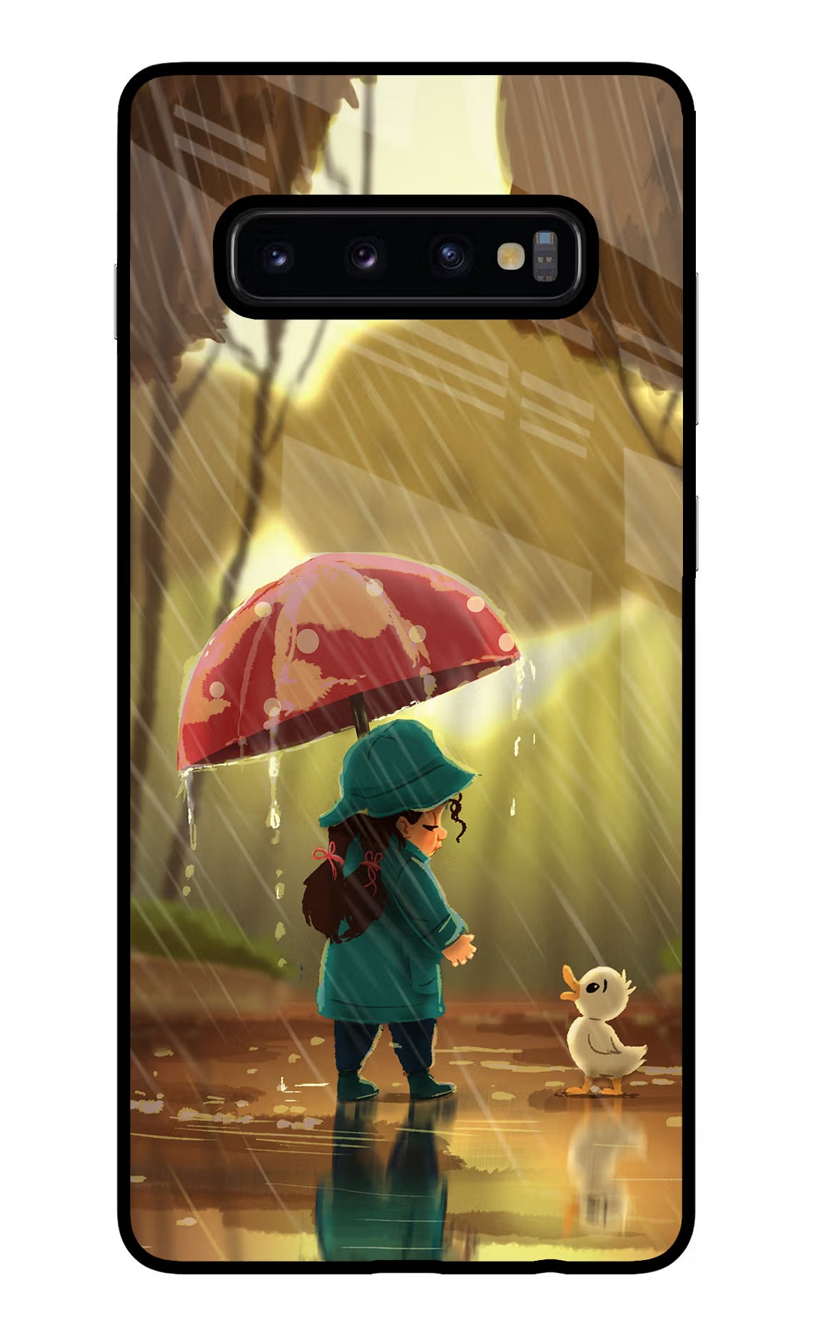 Rainy Day Samsung S10 Plus Glass Case Back Cover by Casekaro