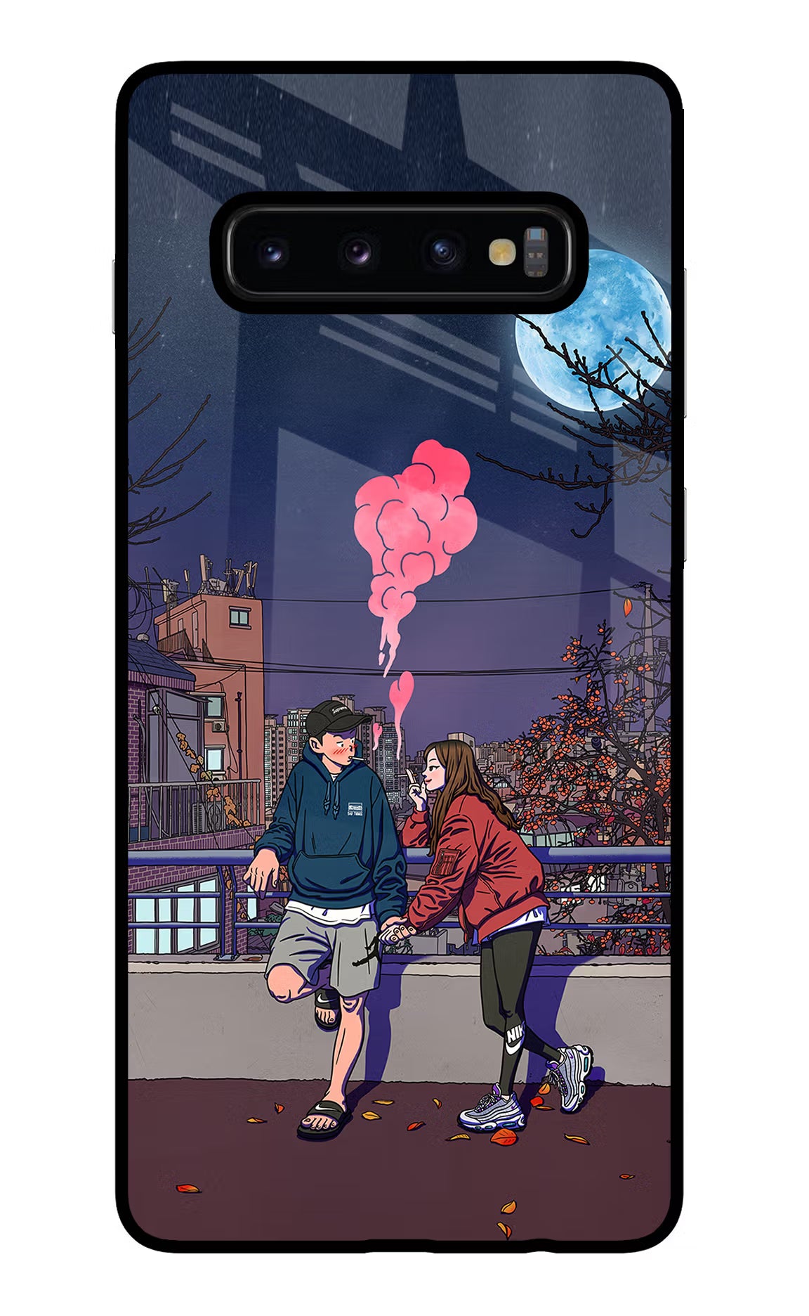 Chilling Couple Samsung S10 Plus Glass Case Back Cover by Casekaro