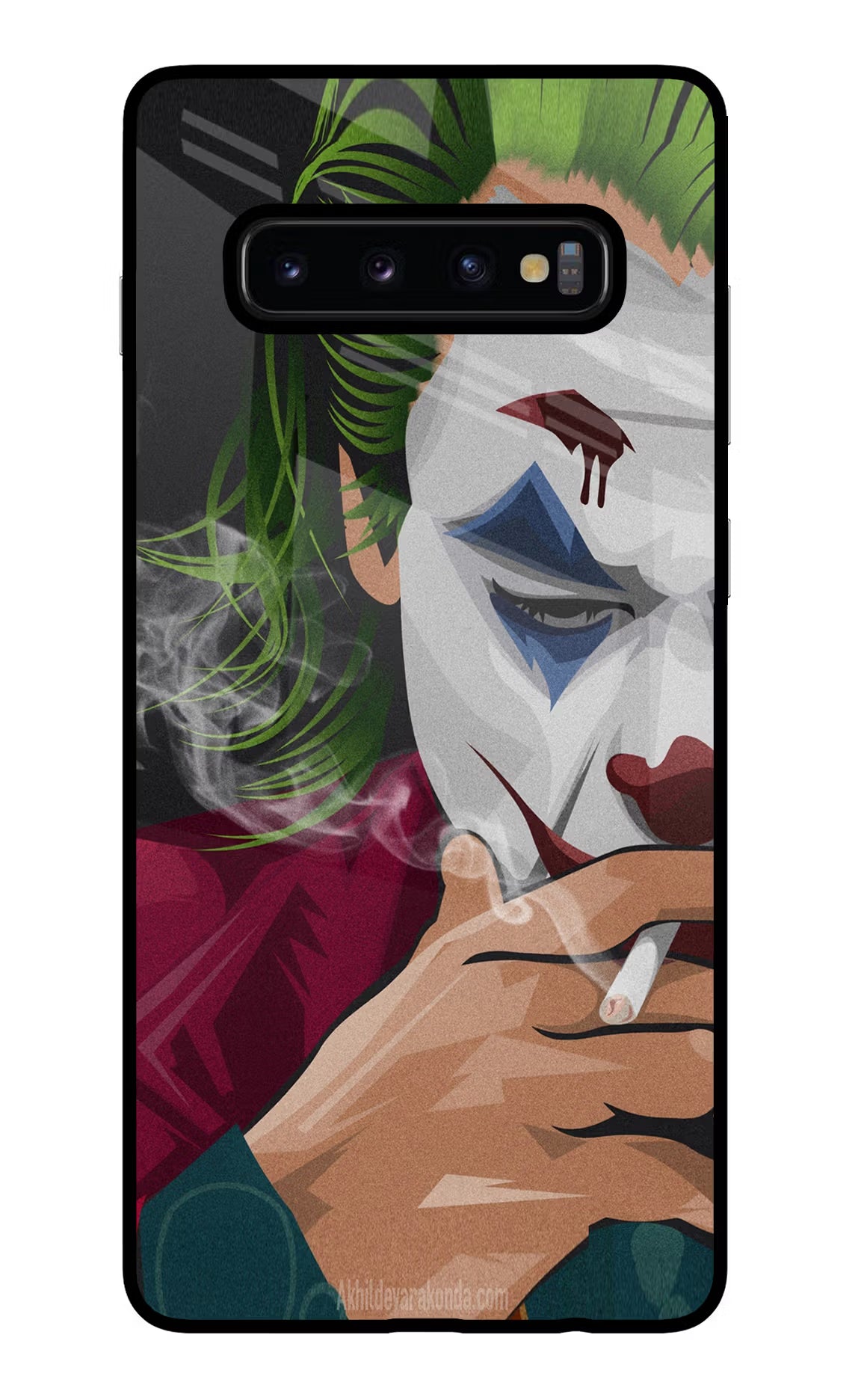Joker Smoking Samsung S10 Plus Glass Case Back Cover by Casekaro