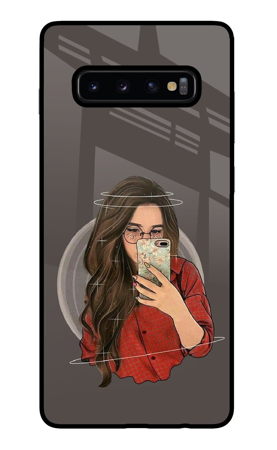 Selfie Queen Samsung S10 Plus Glass Case Back Cover by Casekaro