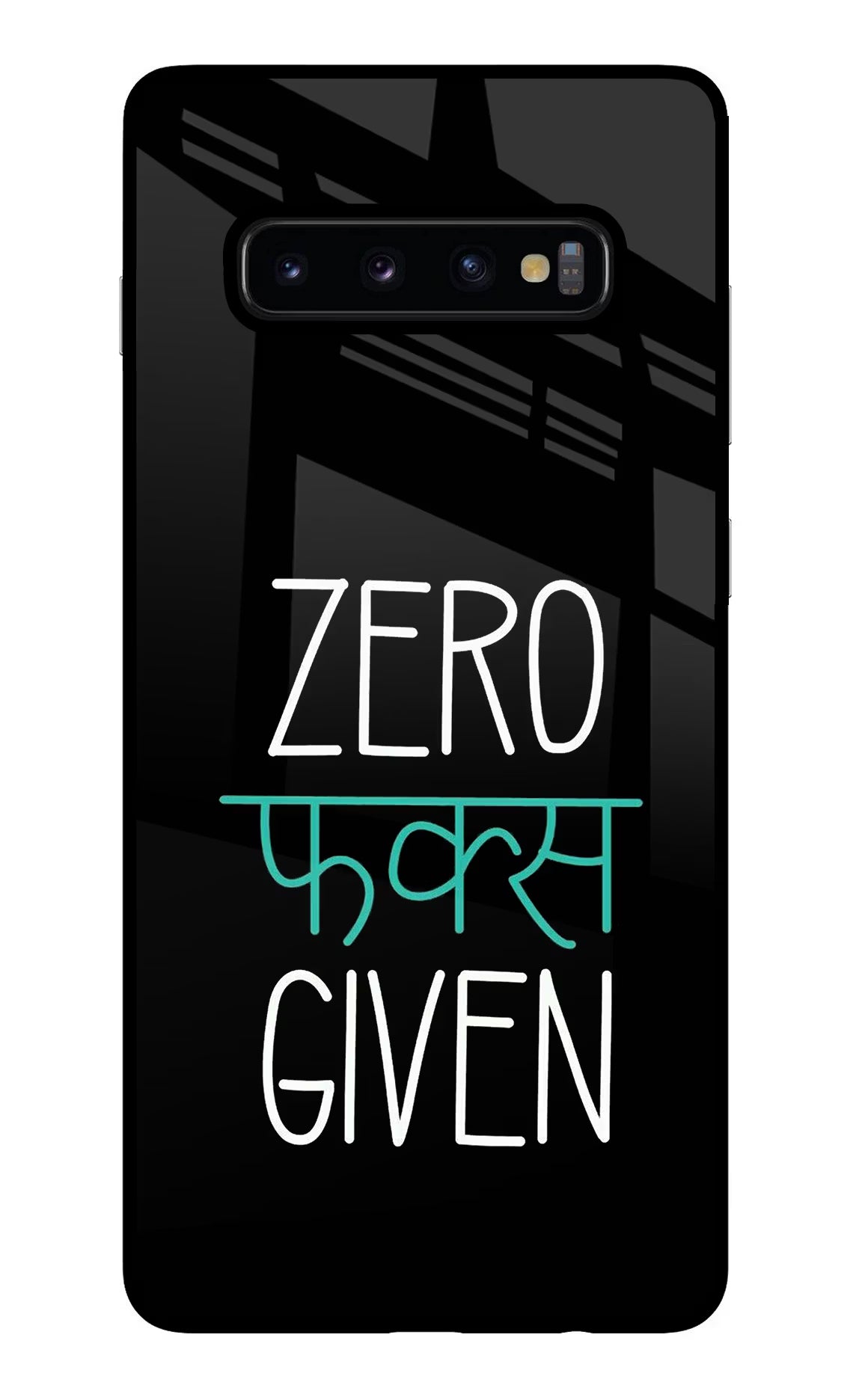 Zero Fucks Given Samsung S10 Plus Glass Case Back Cover by Casekaro