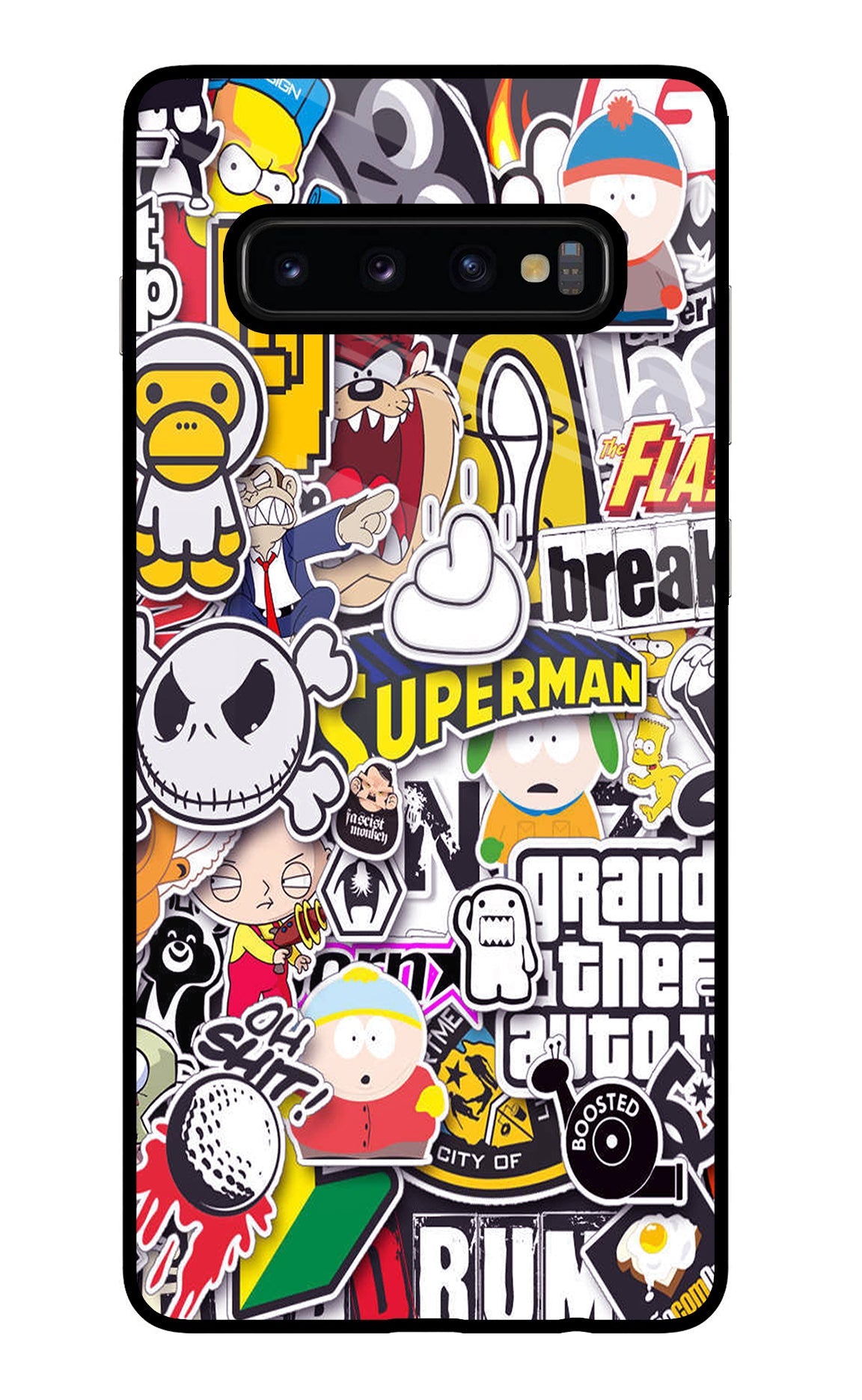 Sticker Bomb Samsung S10 Plus Glass Case