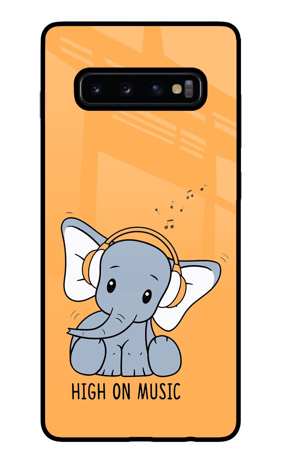 High On Music Samsung S10 Plus Glass Case Back Cover by Casekaro