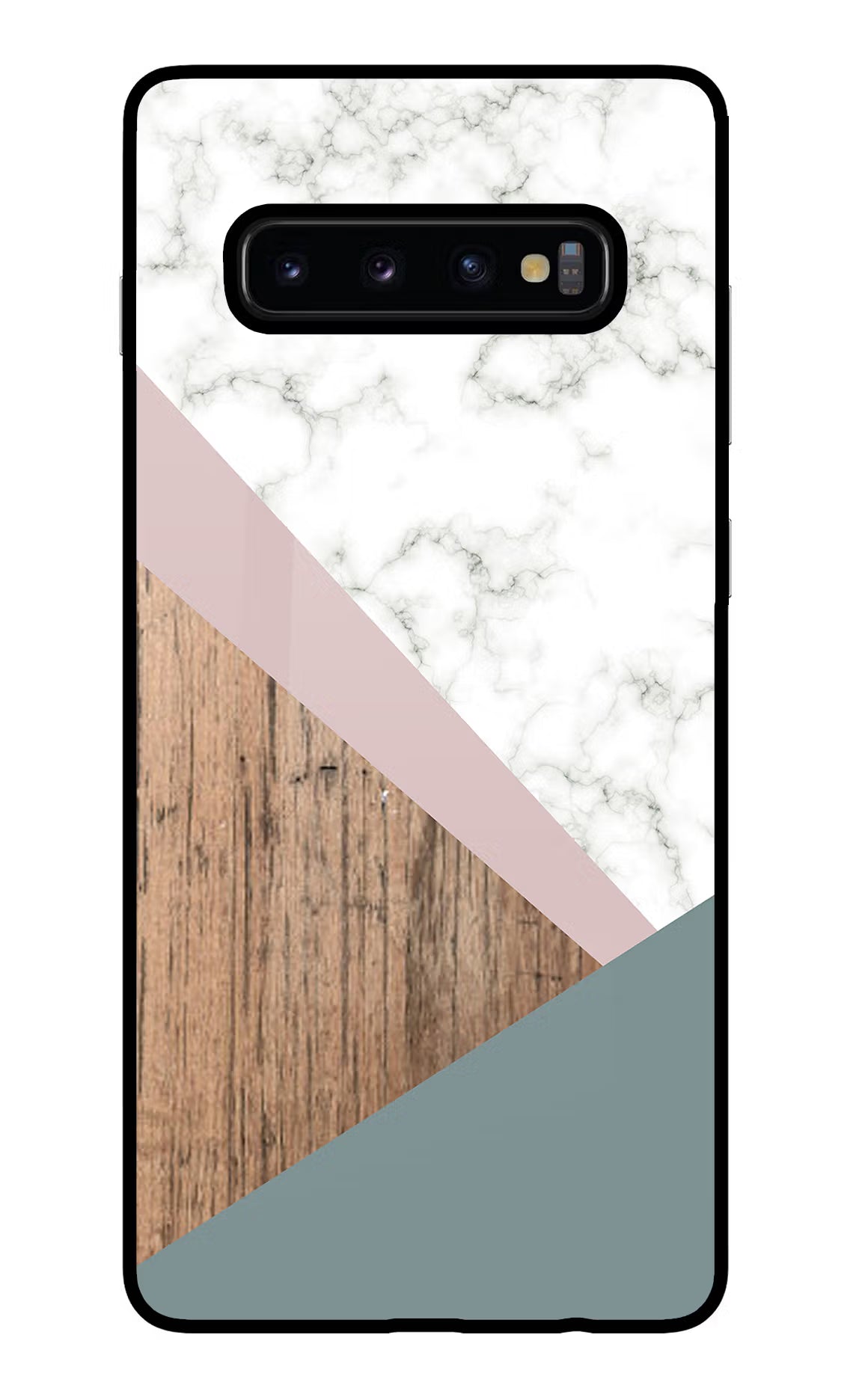 Marble wood Abstract Samsung S10 Plus Glass Case Back Cover by Casekaro