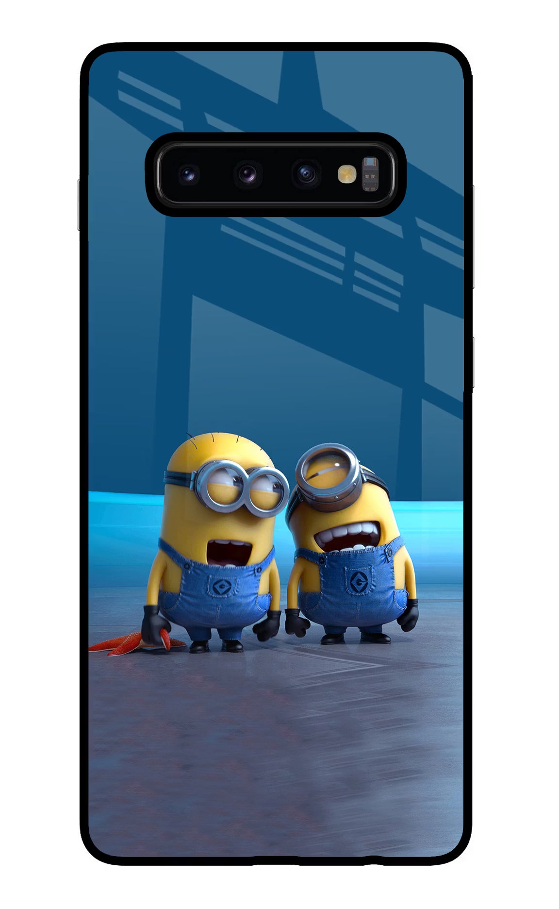 Minion Laughing Samsung S10 Plus Glass Case Back Cover by Casekaro