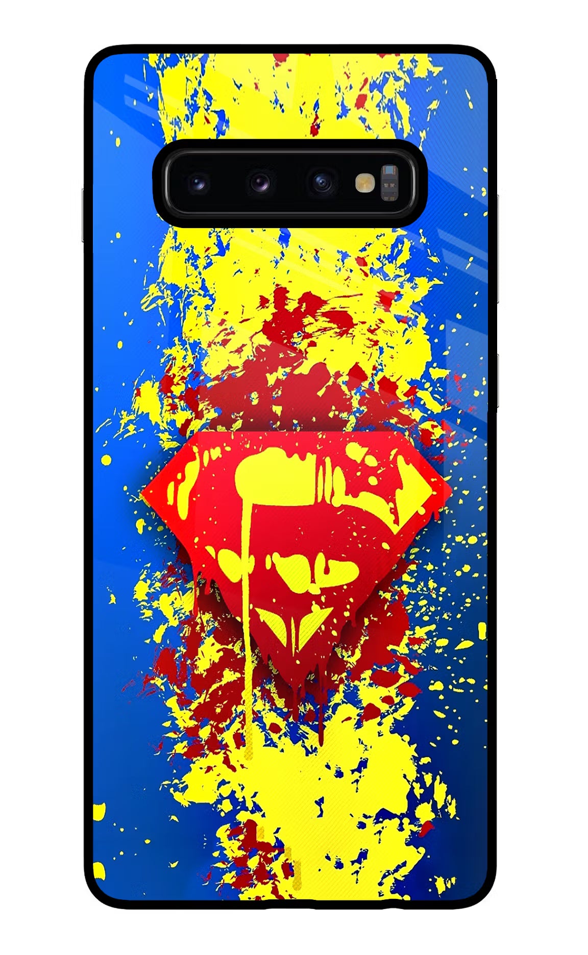 Superman logo Samsung S10 Plus Glass Case Back Cover by Casekaro