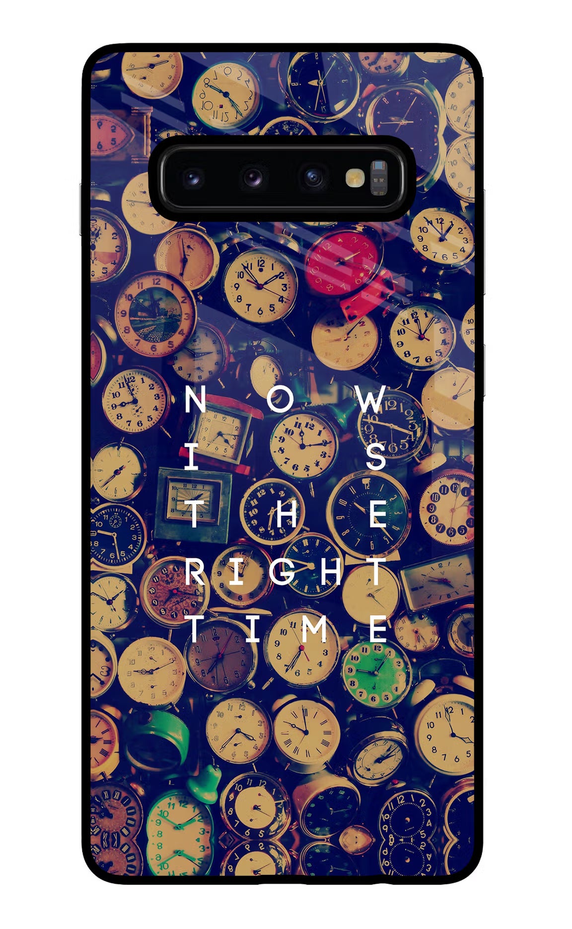 Now is the Right Time Quote Samsung S10 Plus Glass Case Back Cover by Casekaro