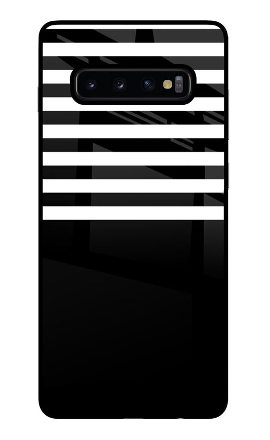 Black and White Print Samsung S10 Plus Glass Case