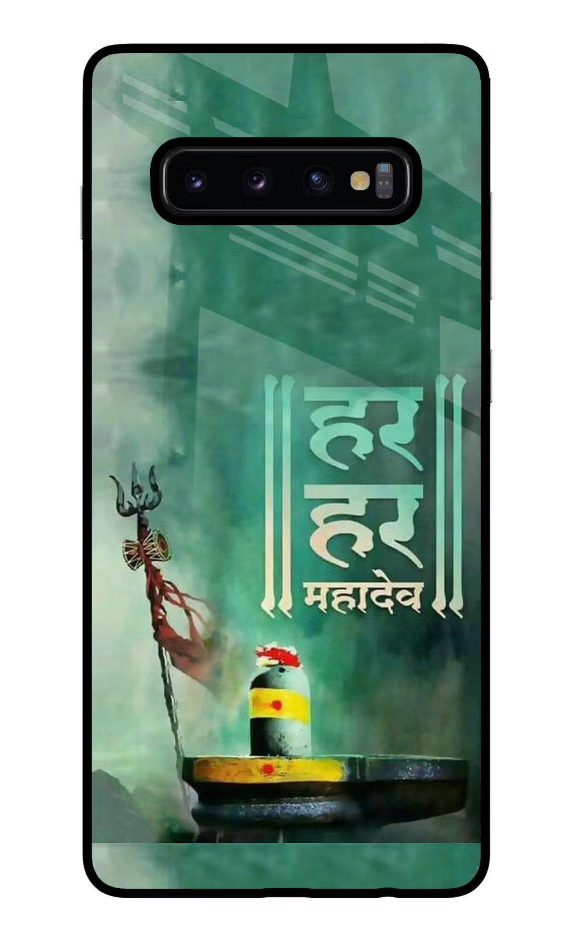 Har Har Mahadev Shivling Samsung S10 Plus Glass Case Back Cover by Casekaro