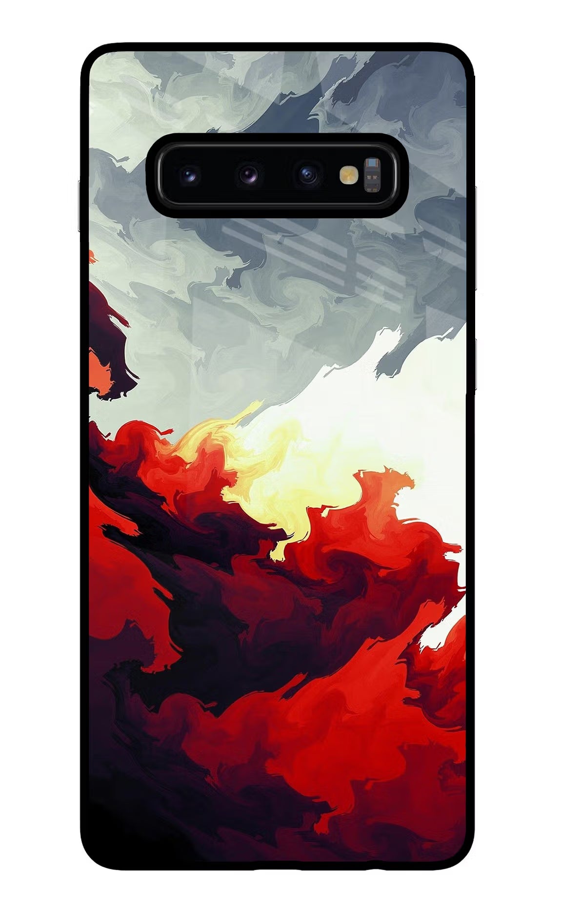 Fire Cloud Samsung S10 Plus Glass Case Back Cover by Casekaro
