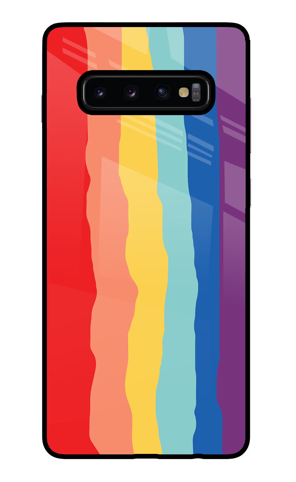 Rainbow Samsung S10 Plus Glass Case Back Cover by Casekaro