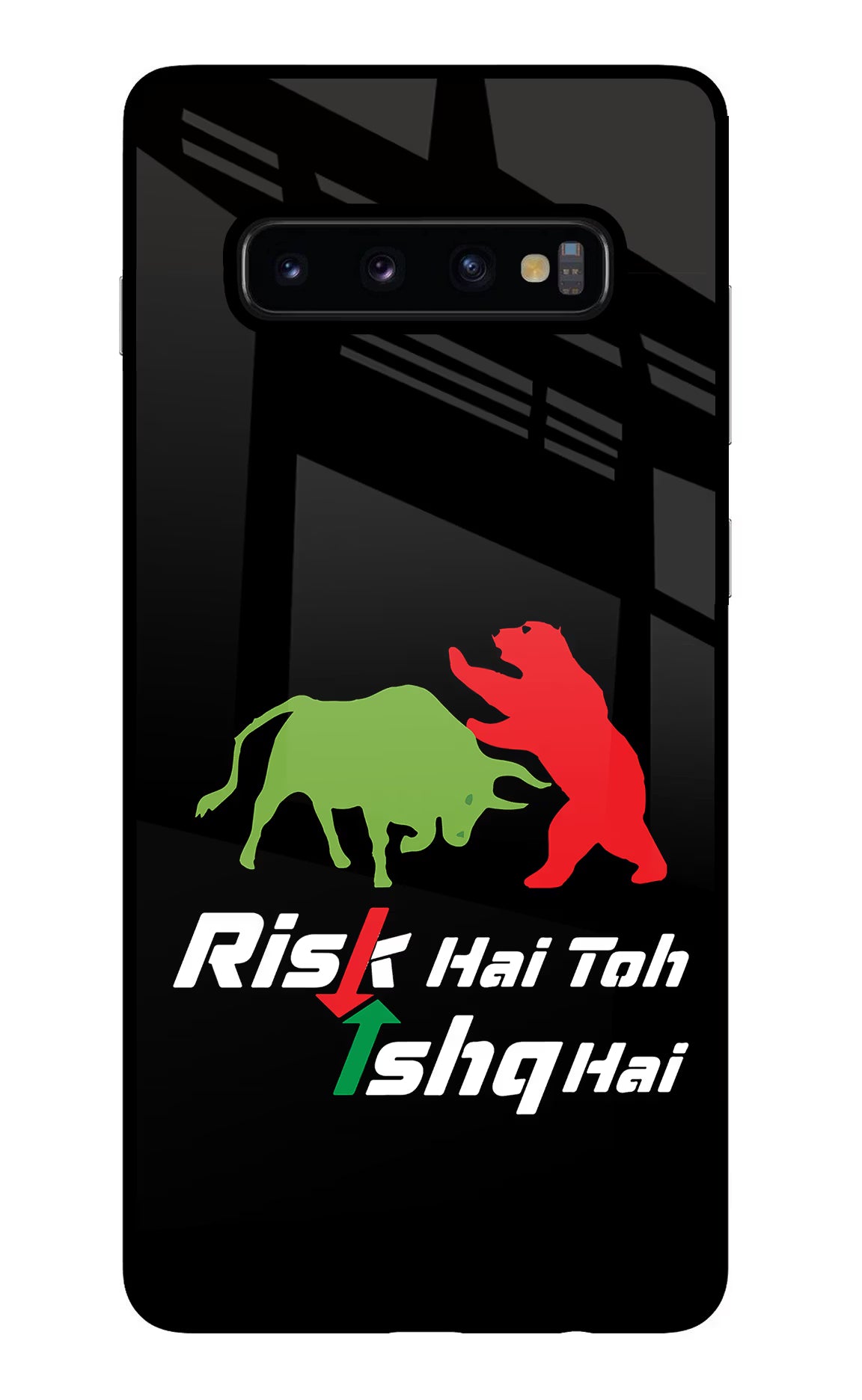 Risk Hai Toh Ishq Hai Samsung S10 Plus Glass Case Back Cover by Casekaro