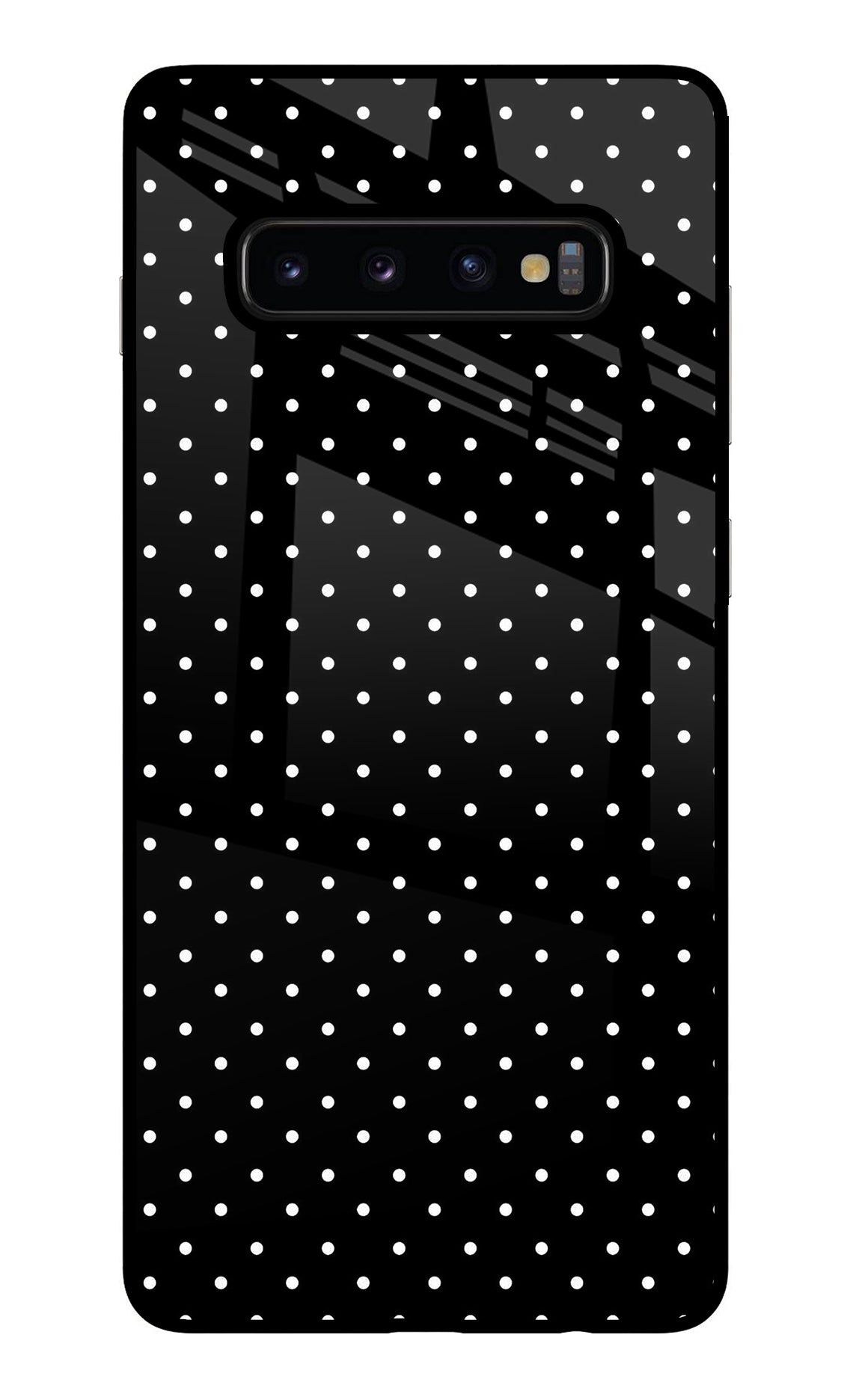 White Dots Samsung S10 Plus Glass Case