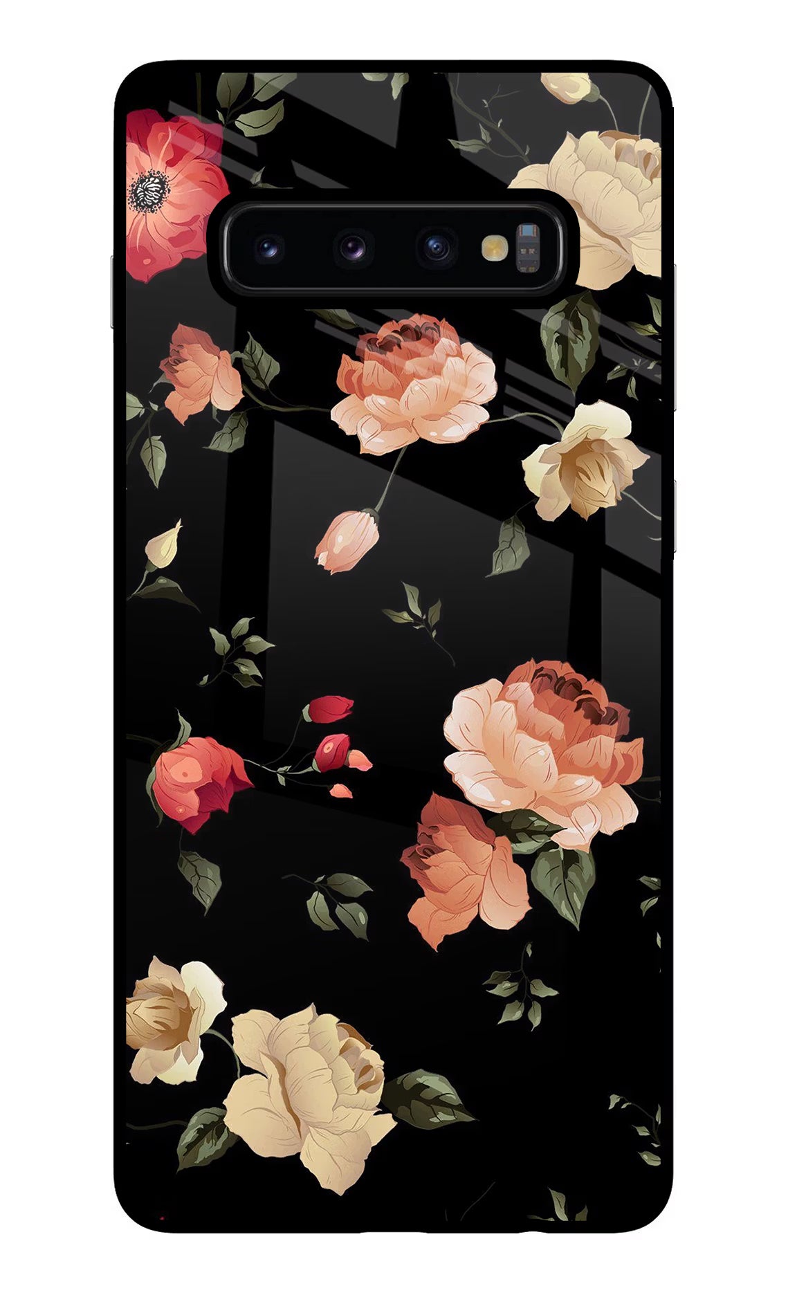 Flowers Samsung S10 Plus Glass Case Back Cover by Casekaro