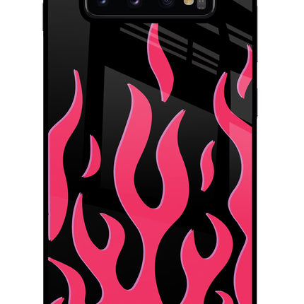 Fire Flames Samsung S10 Plus Glass Case