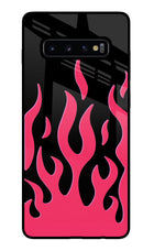 Fire Flames Samsung S10 Plus Glass Case Back Cover by Casekaro