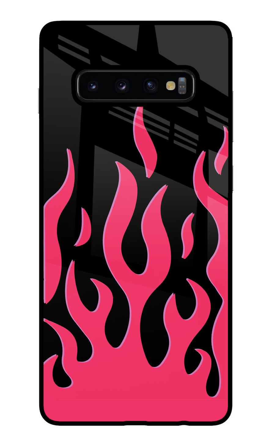 Fire Flames Samsung S10 Plus Back Cover, Glass case
