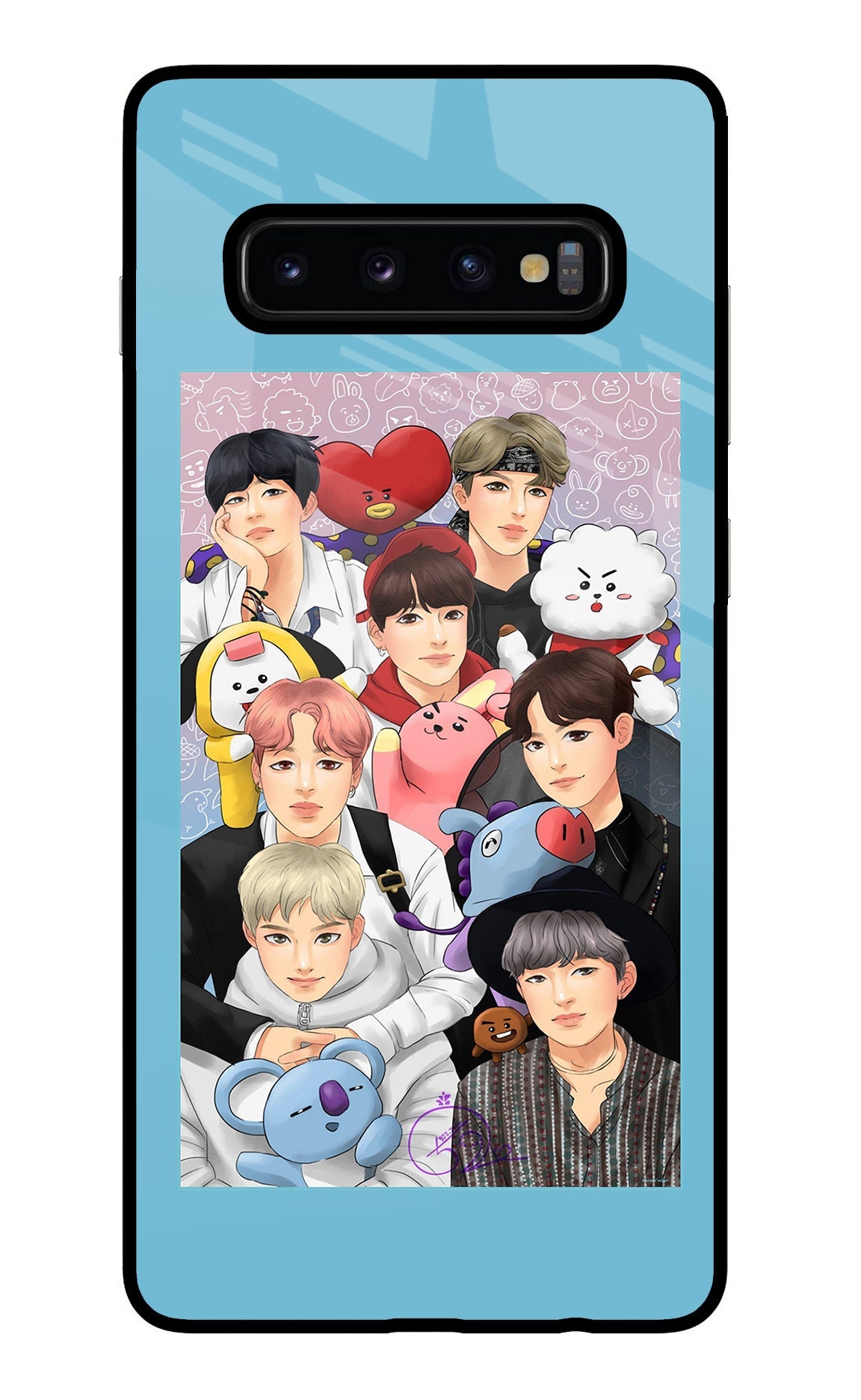 BTS with animals Samsung S10 Plus Glass Case