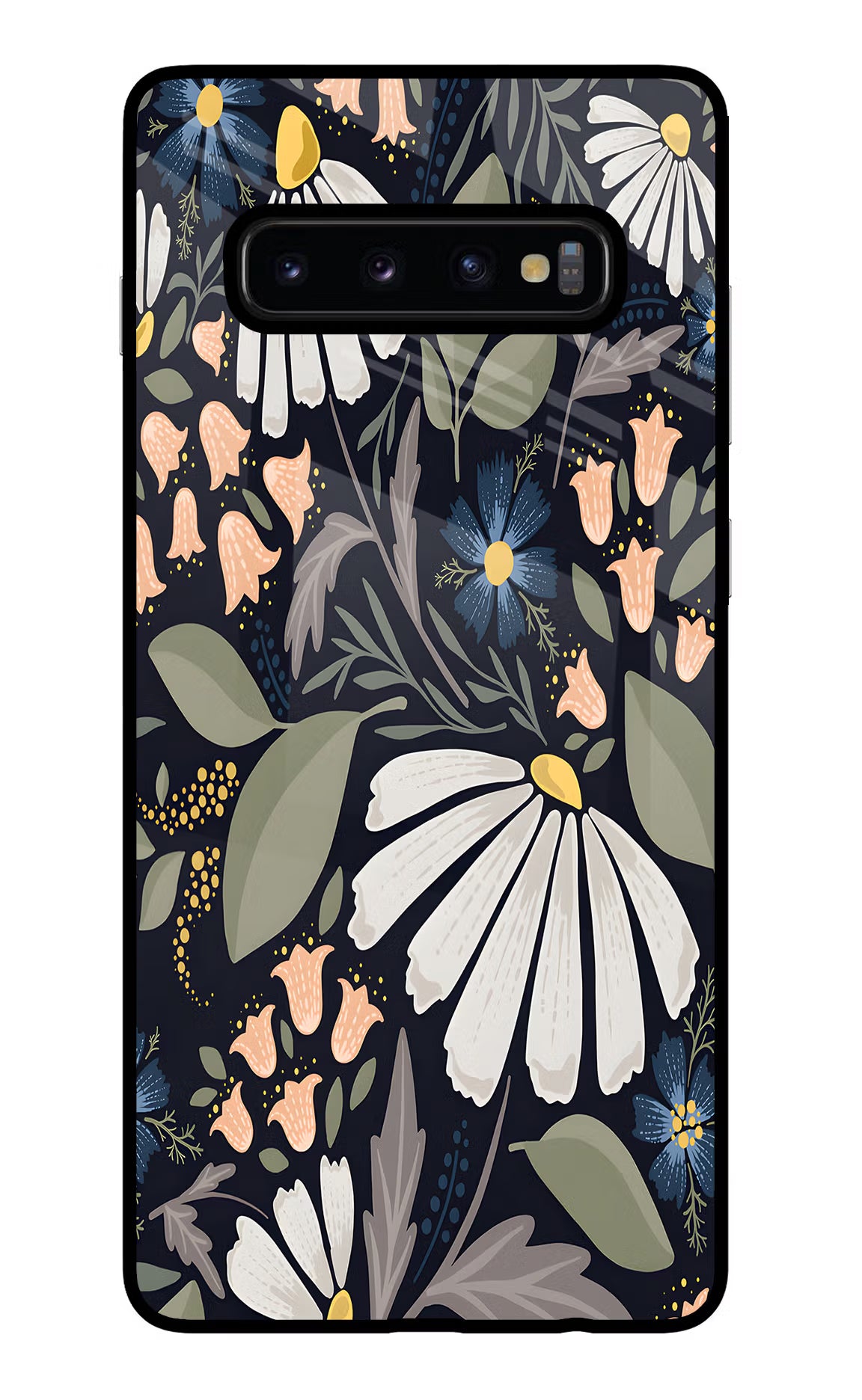 Flowers Art Samsung S10 Plus Glass Case Back Cover by Casekaro