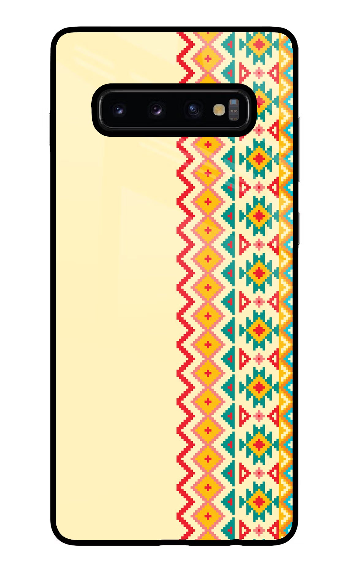Ethnic Seamless Samsung S10 Plus Glass Case Back Cover by Casekaro