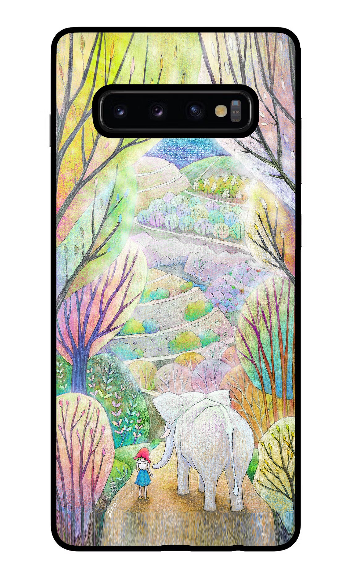 Nature Painting Samsung S10 Plus Glass Case Back Cover by Casekaro