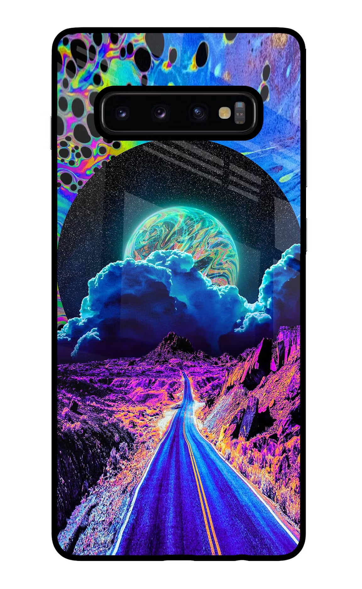 Psychedelic Painting Samsung S10 Plus Glass Case Back Cover by Casekaro