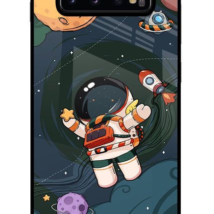 Cartoon Astronaut Samsung S10 Plus Glass Case