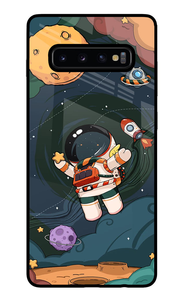 Cartoon Astronaut Samsung S10 Plus Glass Case Back Cover by Casekaro