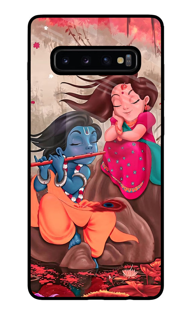Radhe Krishna Samsung S10 Plus Glass Case Back Cover by Casekaro