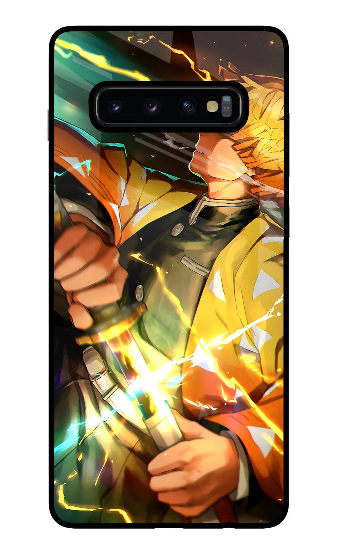 Demon Slayer Samsung S10 Plus Glass Case Back Cover by Casekaro
