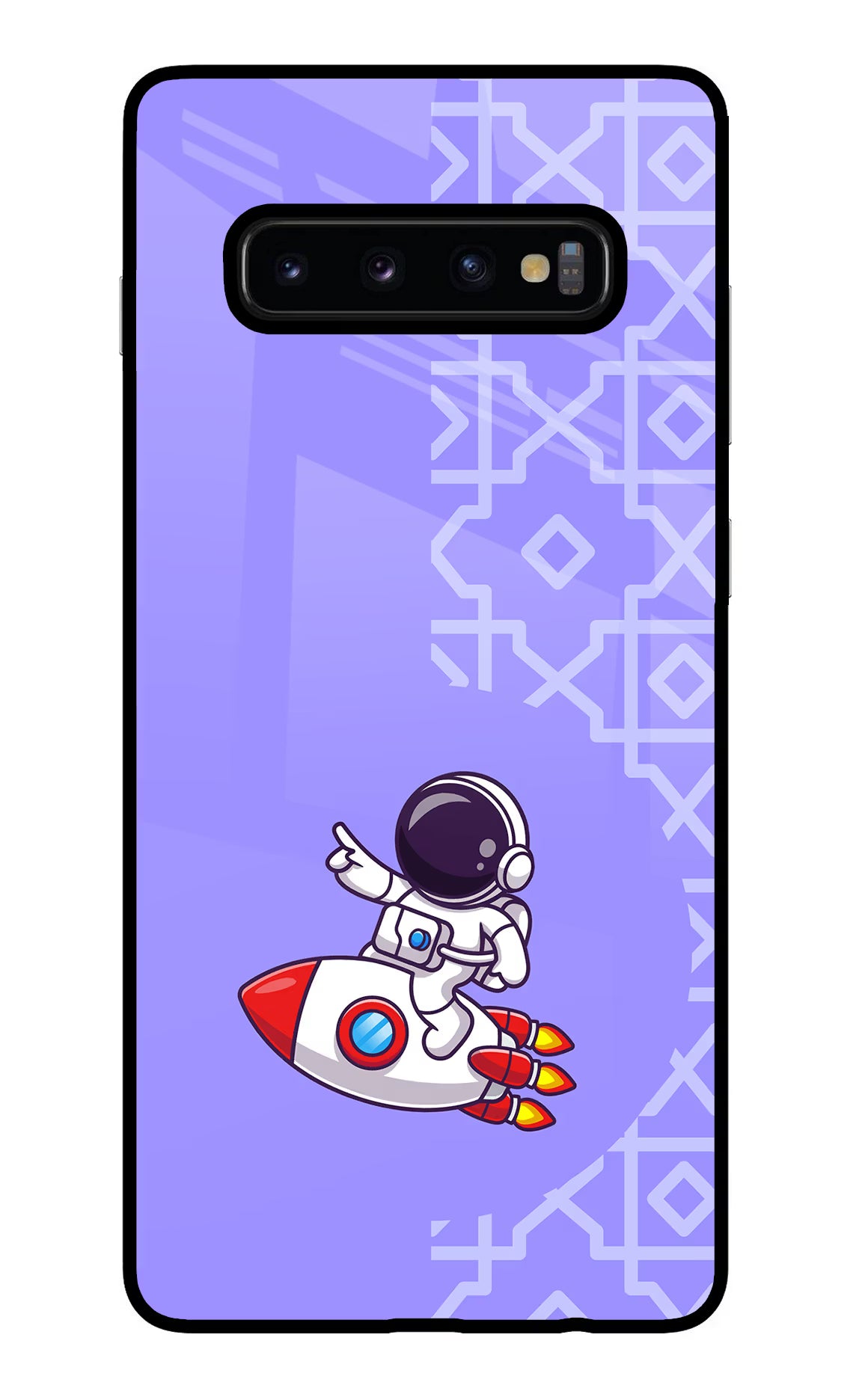 Cute Astronaut Samsung S10 Plus Glass Case Back Cover by Casekaro