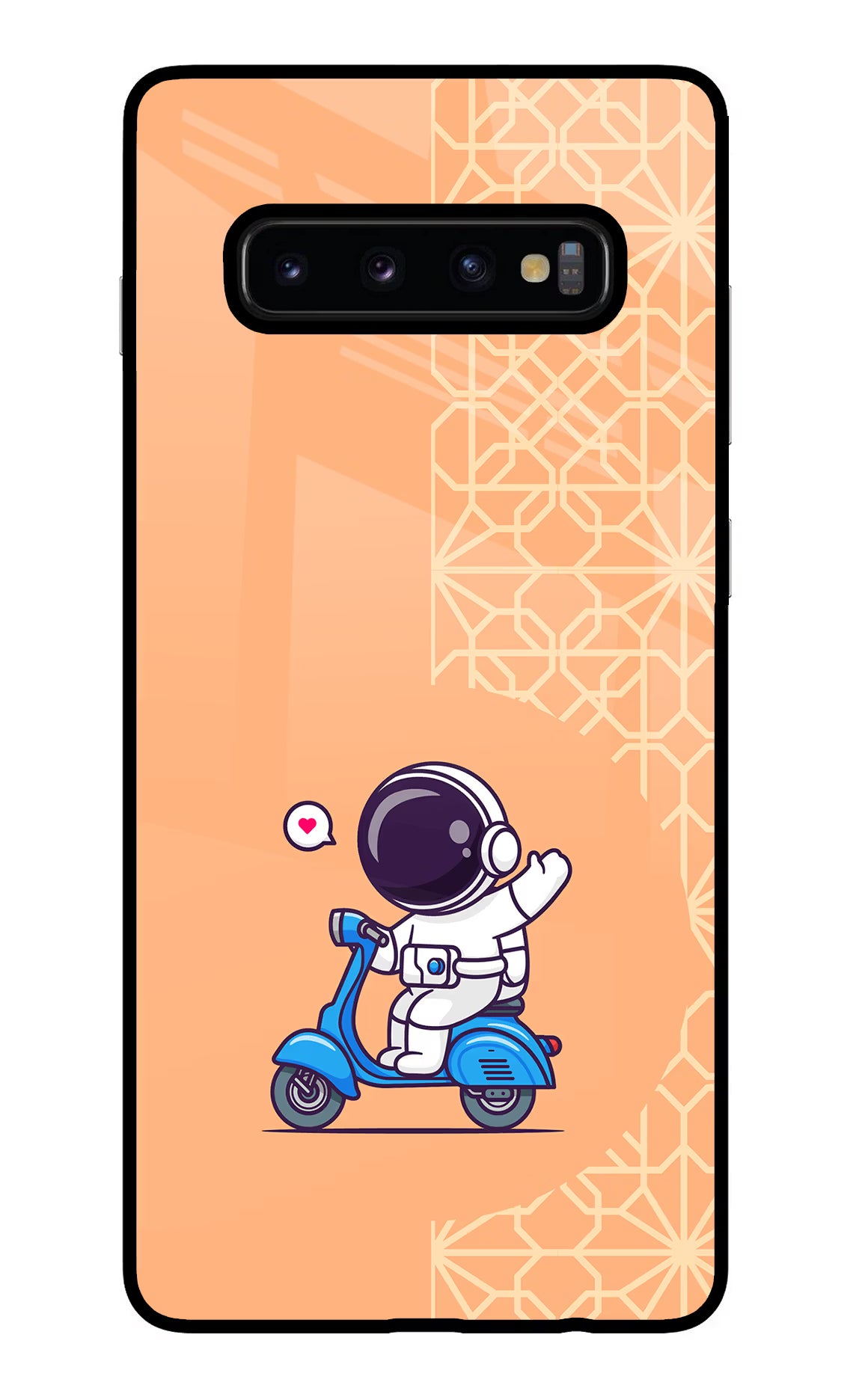Cute Astronaut Riding Samsung S10 Plus Glass Case Back Cover by Casekaro
