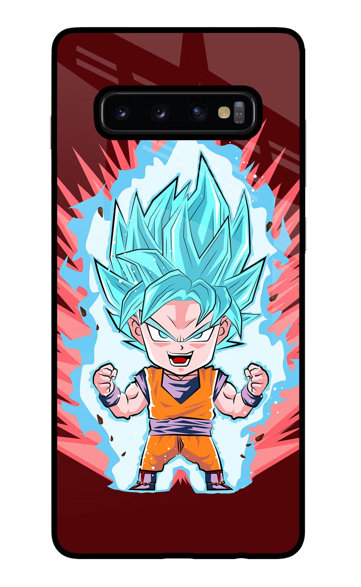 Goku Little Samsung S10 Plus Glass Case Back Cover by Casekaro
