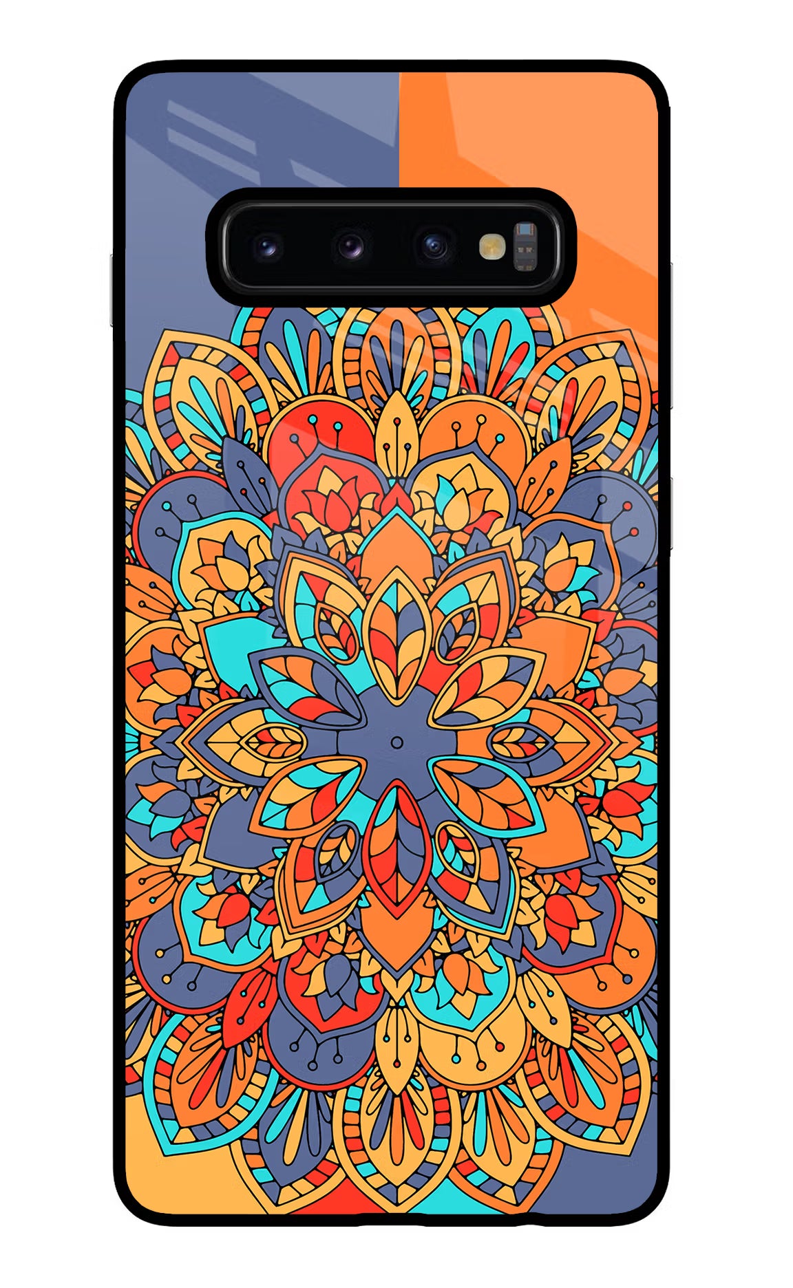 Color Mandala Samsung S10 Plus Glass Case Back Cover by Casekaro