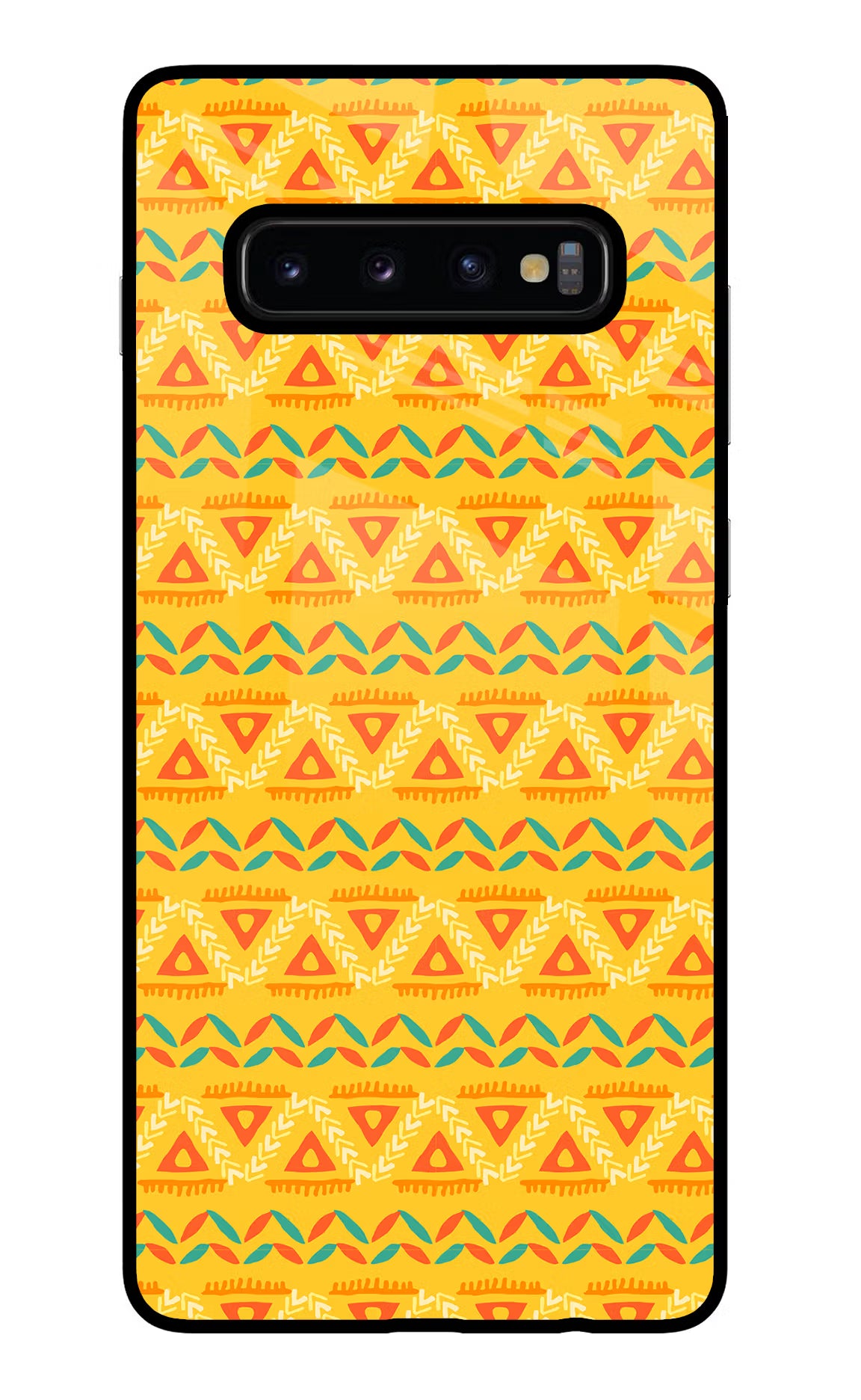 Tribal Pattern Samsung S10 Plus Glass Case Back Cover by Casekaro
