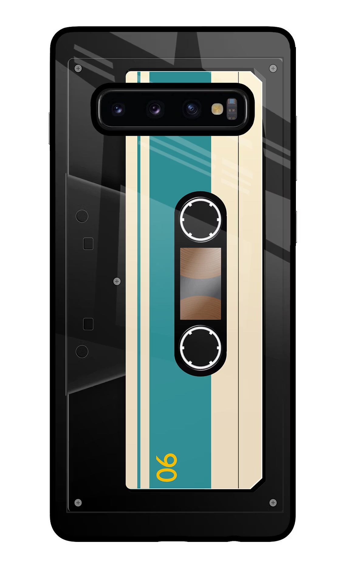Cassette Samsung S10 Plus Glass Case Back Cover by Casekaro