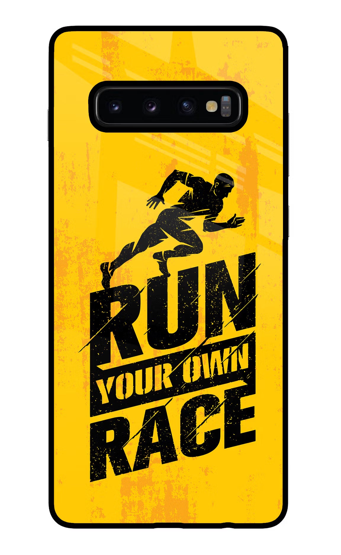 Run Your Own Race Samsung S10 Plus Glass Case Back Cover by Casekaro