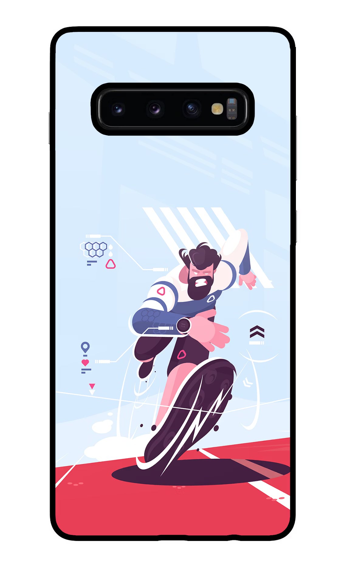 Run Pro Samsung S10 Plus Glass Case Back Cover by Casekaro
