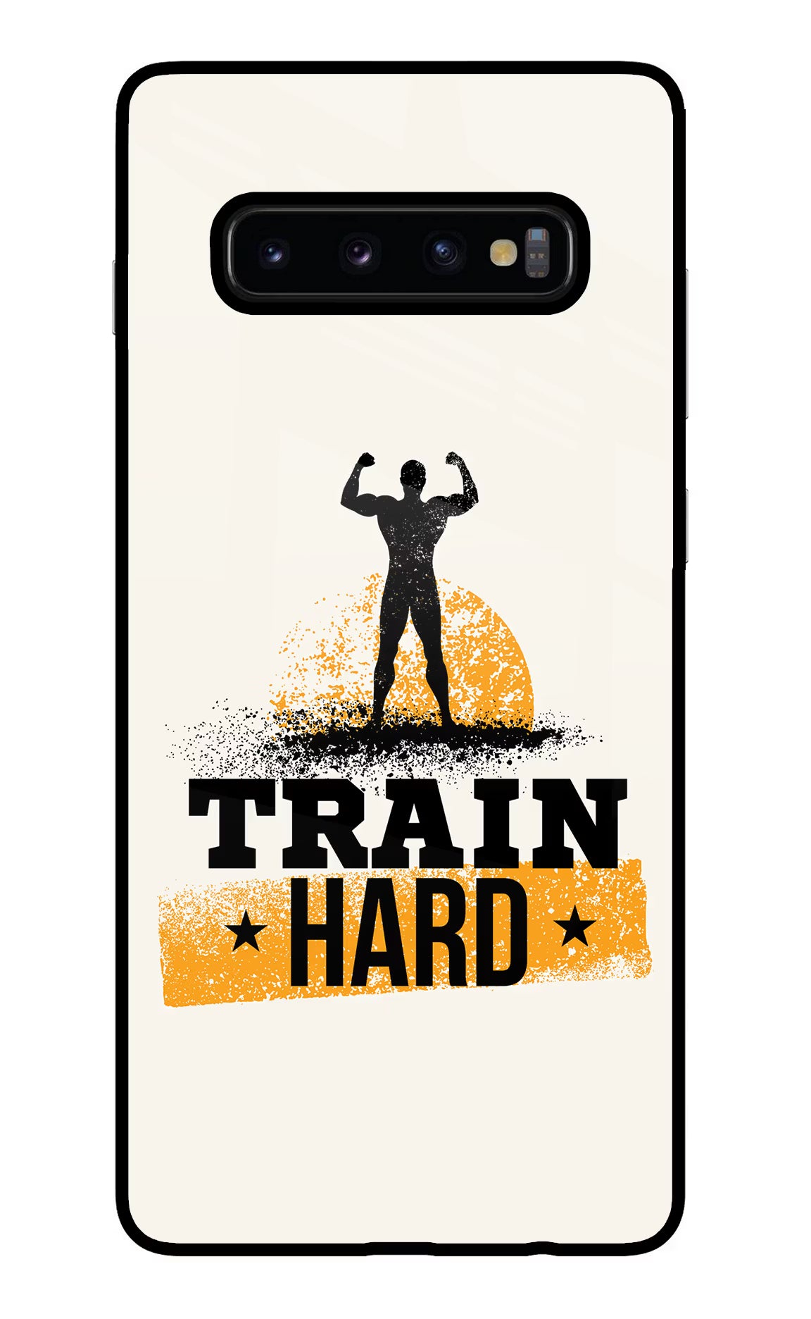 Train Hard Samsung S10 Plus Glass Case Back Cover by Casekaro