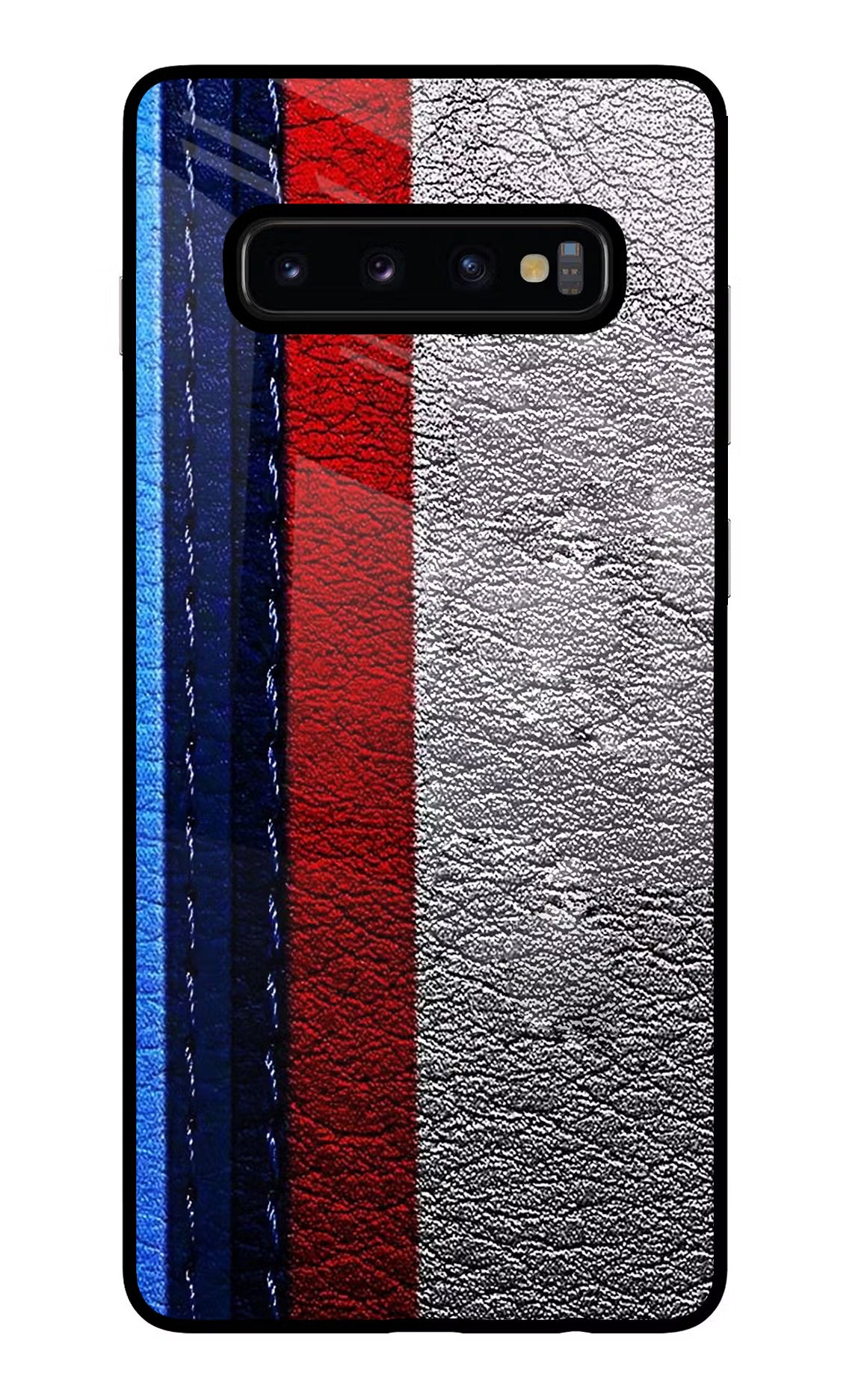 BMW Stripes Samsung S10 Plus Glass Case Back Cover by Casekaro