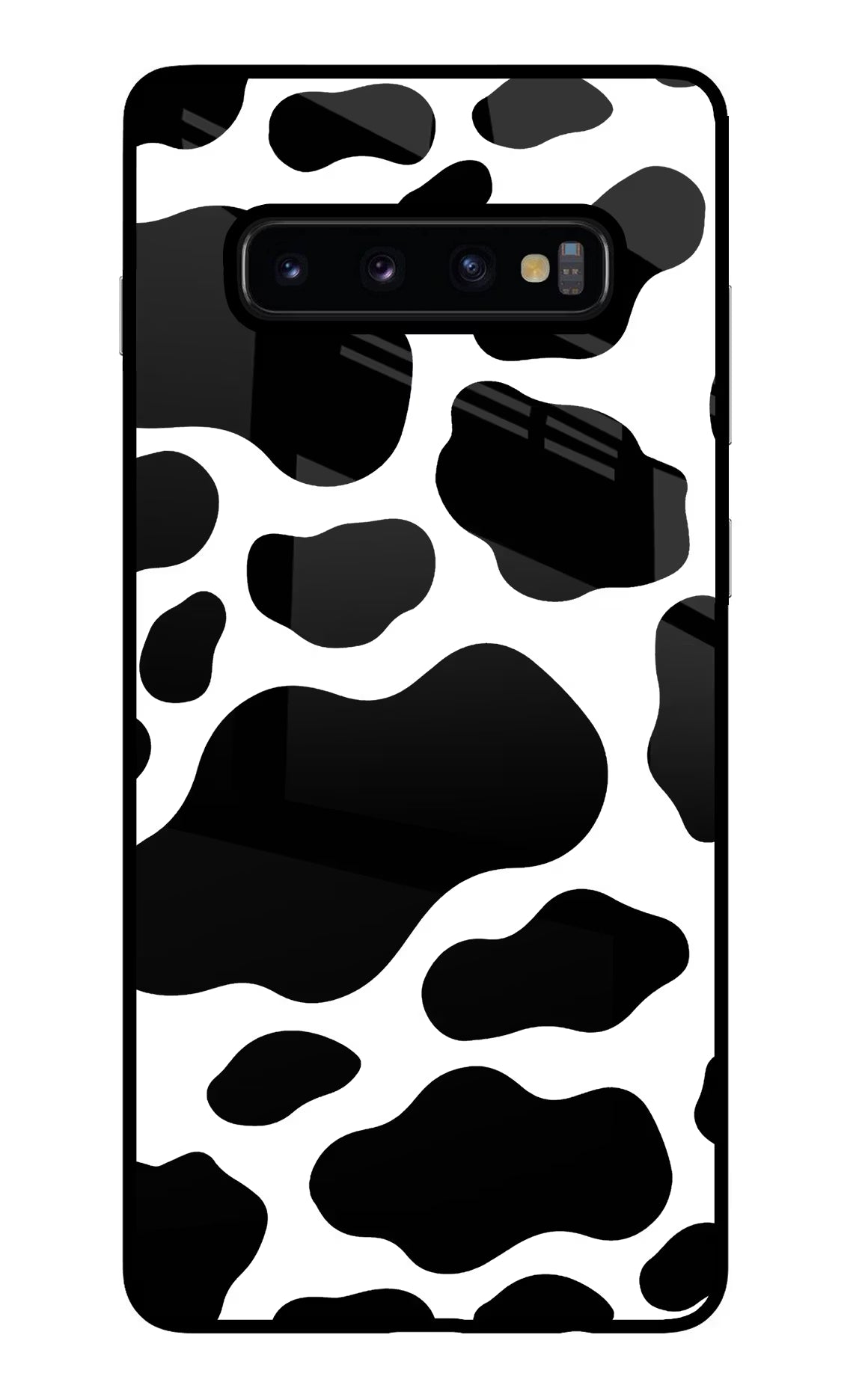 Cow Spots Samsung S10 Plus Glass Case Back Cover by Casekaro