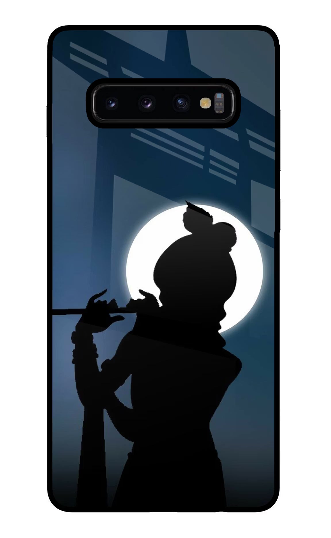 Shri Krishna Silhouette Samsung S10 Plus Glass Case Back Cover by Casekaro
