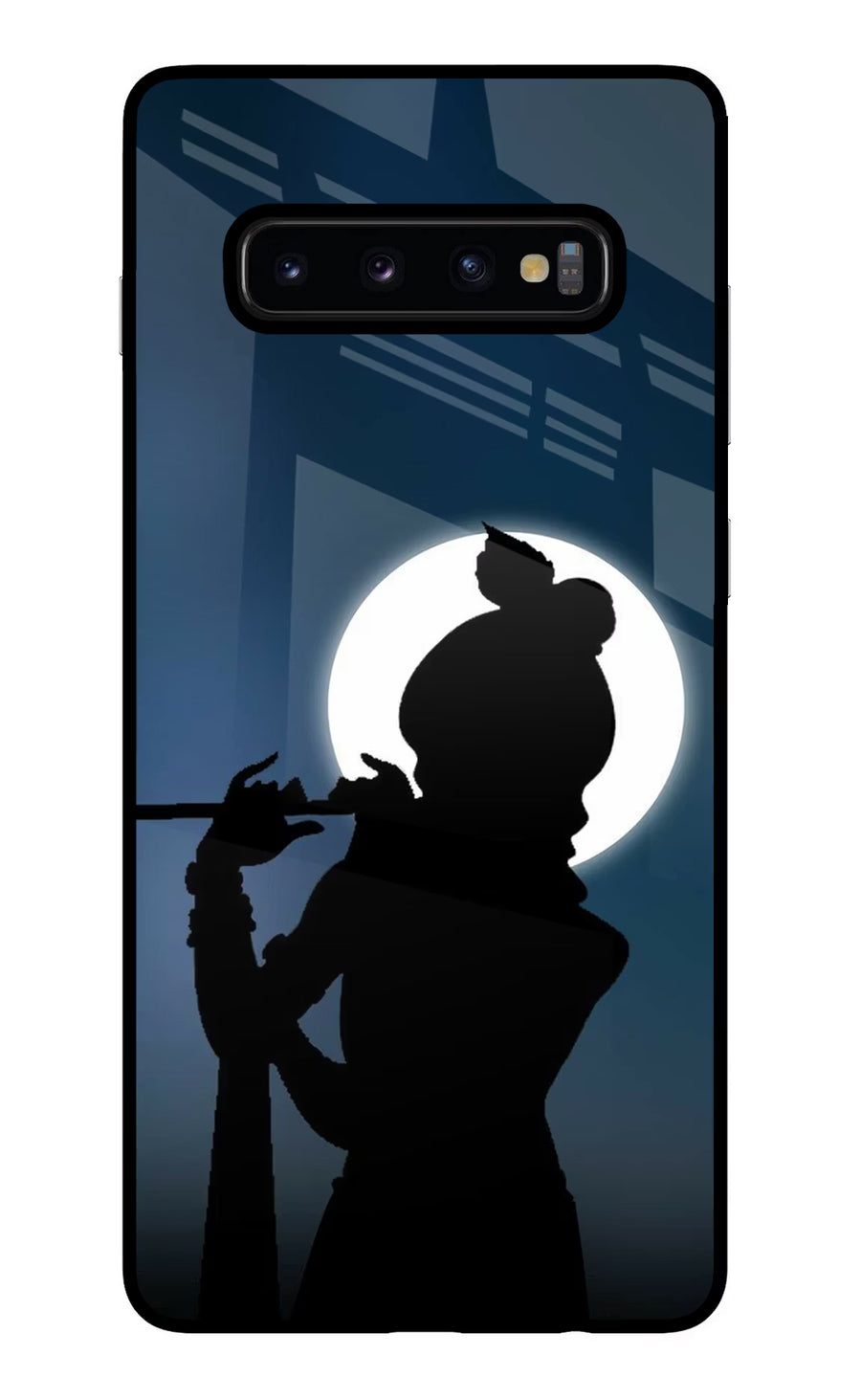 Shri Krishna Silhouette Samsung S10 Plus Back Cover, Glass case