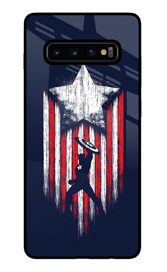 Captain America Marvel Art Samsung S10 Plus Glass Case