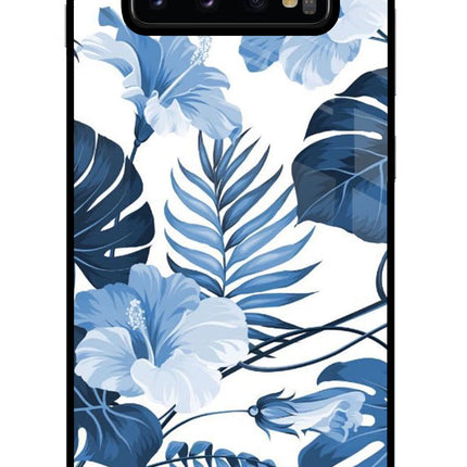 Fabric Art Samsung S10 Plus Glass Case Back Cover by Casekaro