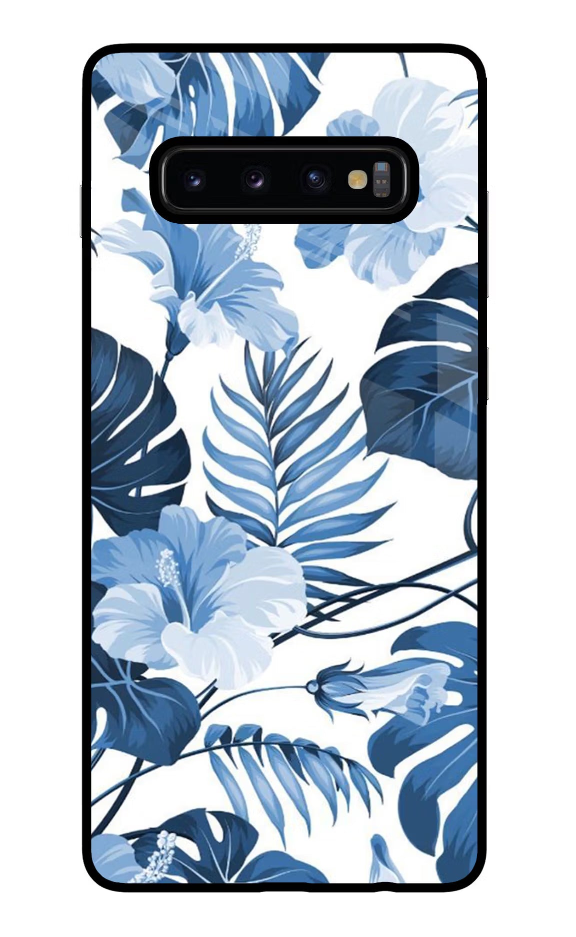 Fabric Art Samsung S10 Plus Glass Case Back Cover by Casekaro