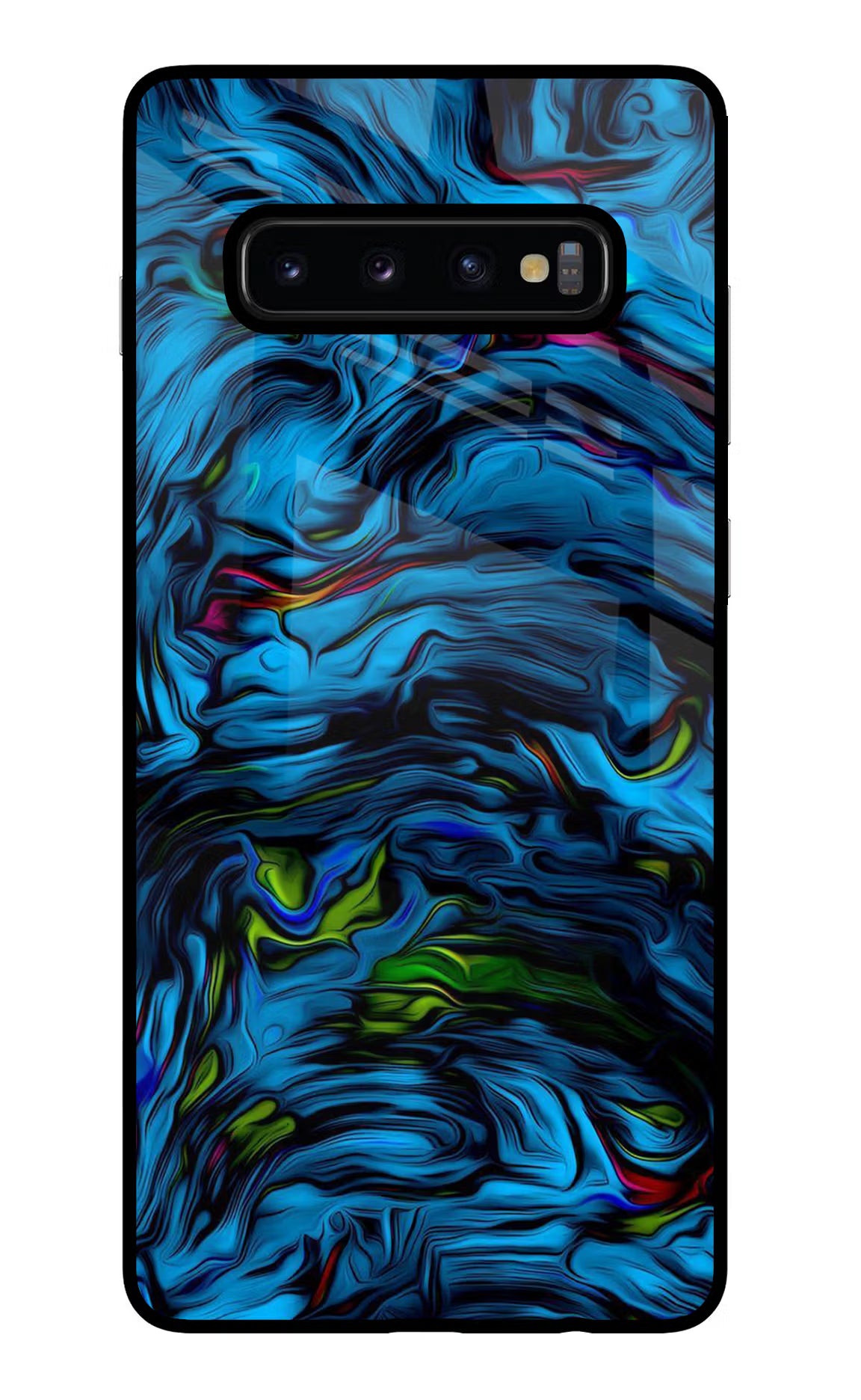 Dark Blue Abstract Samsung S10 Plus Glass Case Back Cover by Casekaro