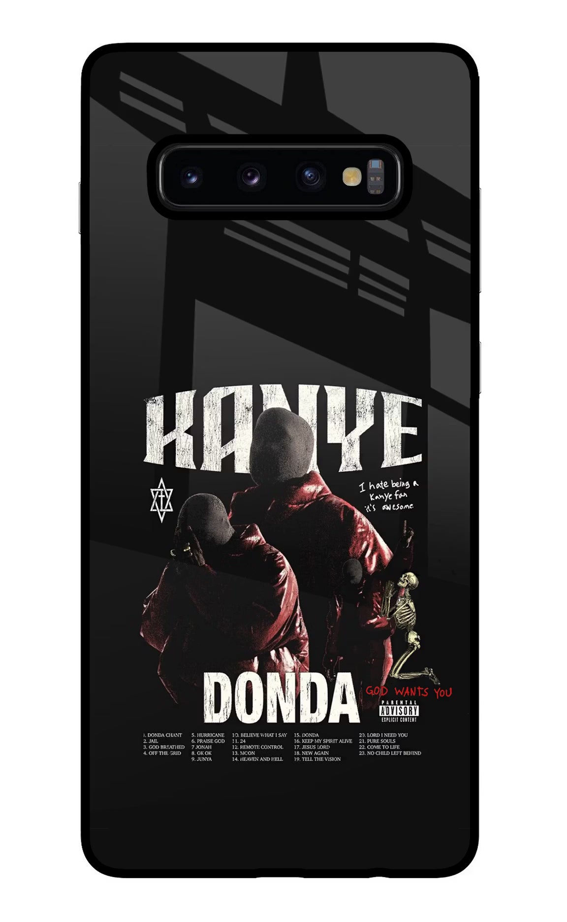 Donda Kanye West Samsung S10 Plus Glass Case Back Cover by Casekaro